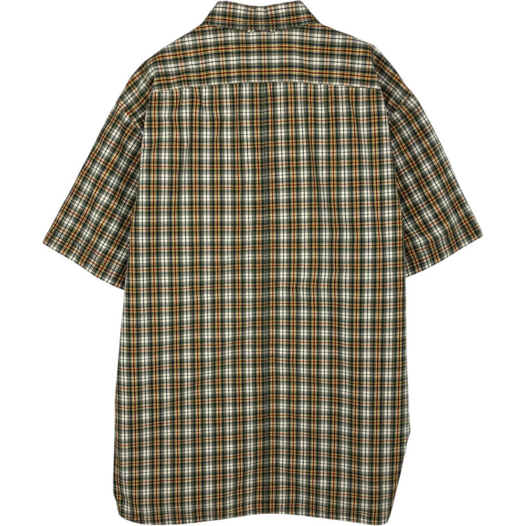 Eddie Bauer short-sleeved cotton check shirt, size L for men cotton green type Vintage Second Hand