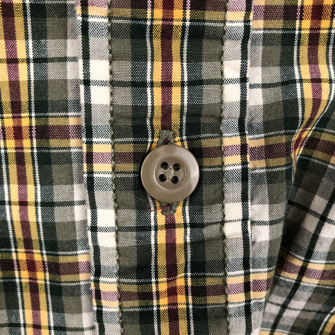 Eddie Bauer short-sleeved cotton check shirt, size L for men cotton green type Vintage Second Hand