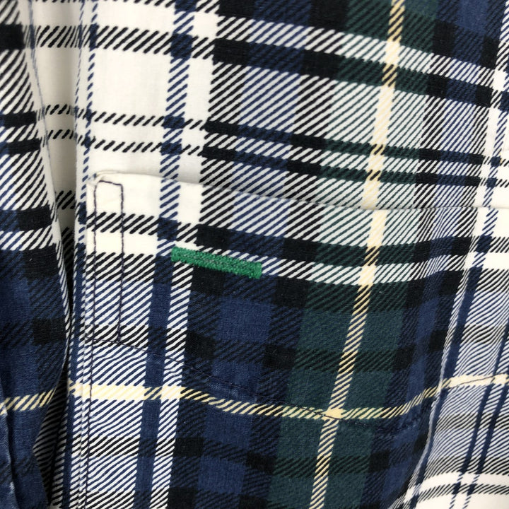 1990'S Tommy Hilfiger Short-Sleeve Button-Down Check Shirt, Men's Size L (approx.) cotton navy blue type Vintage Second Hand