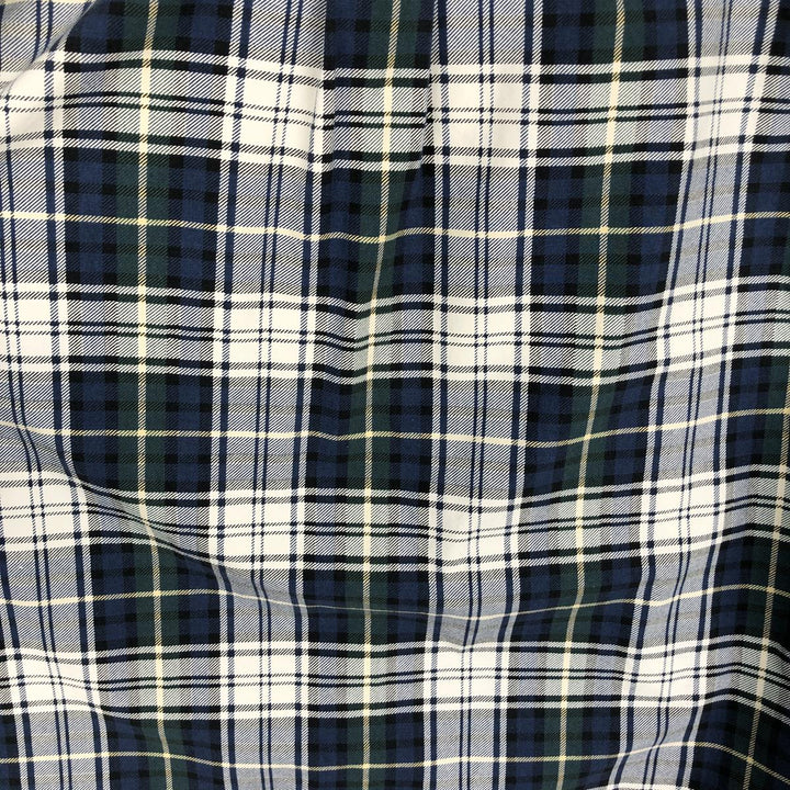 1990'S Tommy Hilfiger Short-Sleeve Button-Down Check Shirt, Men's Size L (approx.) cotton navy blue type Vintage Second Hand