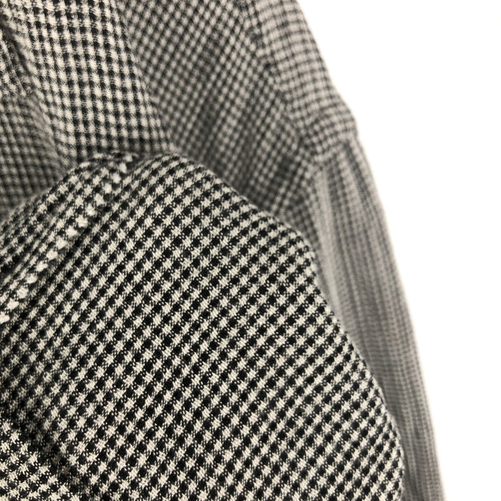 Perry Ellis Check Pattern Short-Sleeve Open-Collar Rayon Shirt, Men's Size L (approx.) Rayon black type Vintage Second Hand