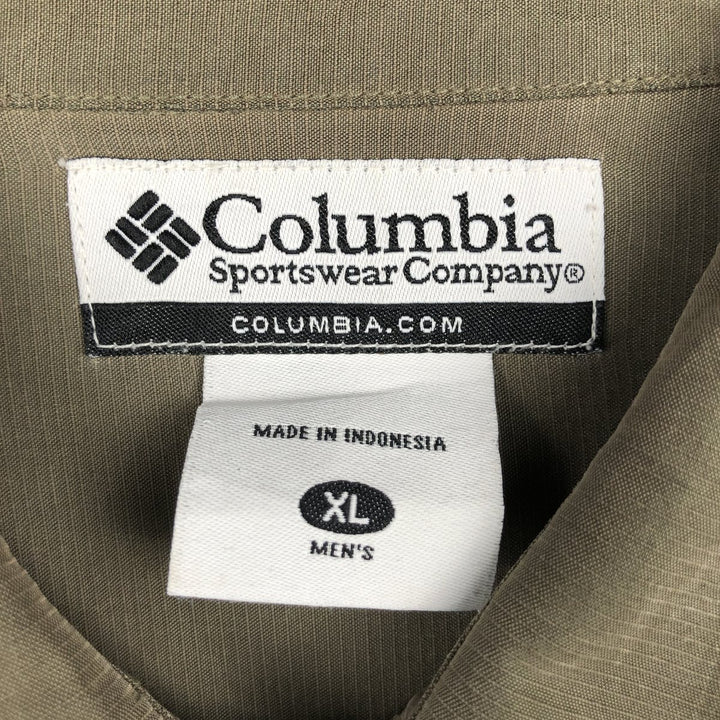 2000'S Columbia Short-Sleeve Box Shirt, Men's Size XL Modal Khaki type Vintage Second Hand
