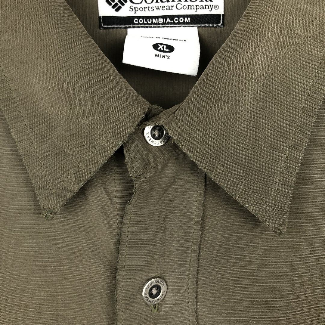 2000'S Columbia Short-Sleeve Box Shirt, Men's Size XL Modal Khaki type Vintage Second Hand