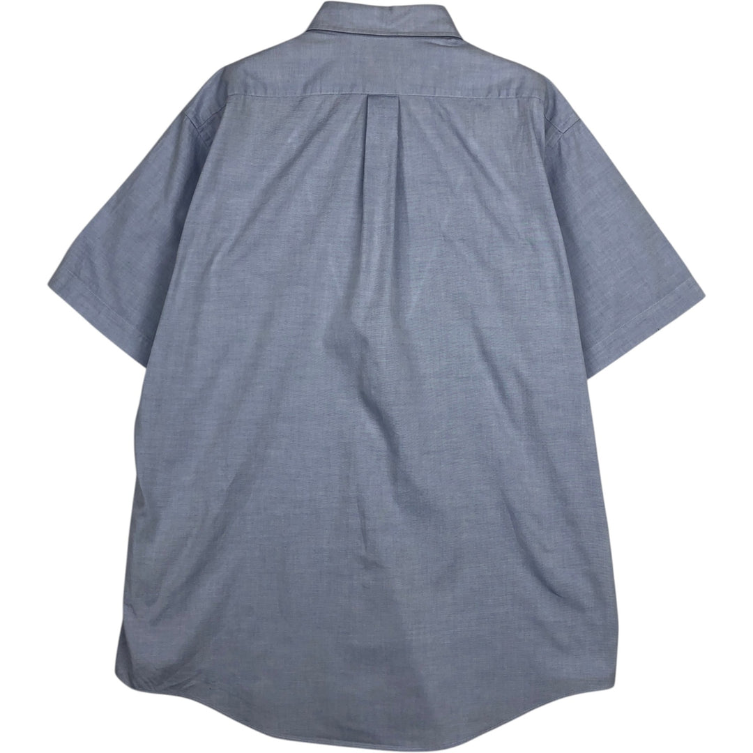 Brooks BASICS Short-Sleeve Button-Down Shirt, Men's Size XL (approx.) cotton blue type Vintage Second Hand