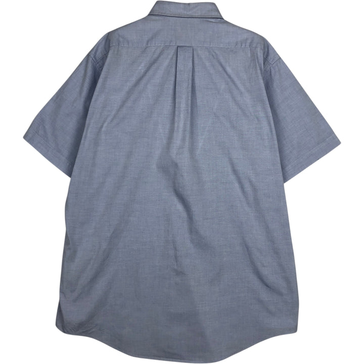 Brooks BASICS Short-Sleeve Button-Down Shirt, Men's Size XL (approx.) cotton blue type Vintage Second Hand