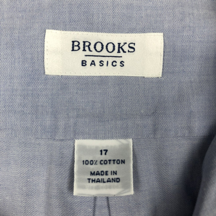 Brooks BASICS Short-Sleeve Button-Down Shirt, Men's Size XL (approx.) cotton blue type Vintage Second Hand