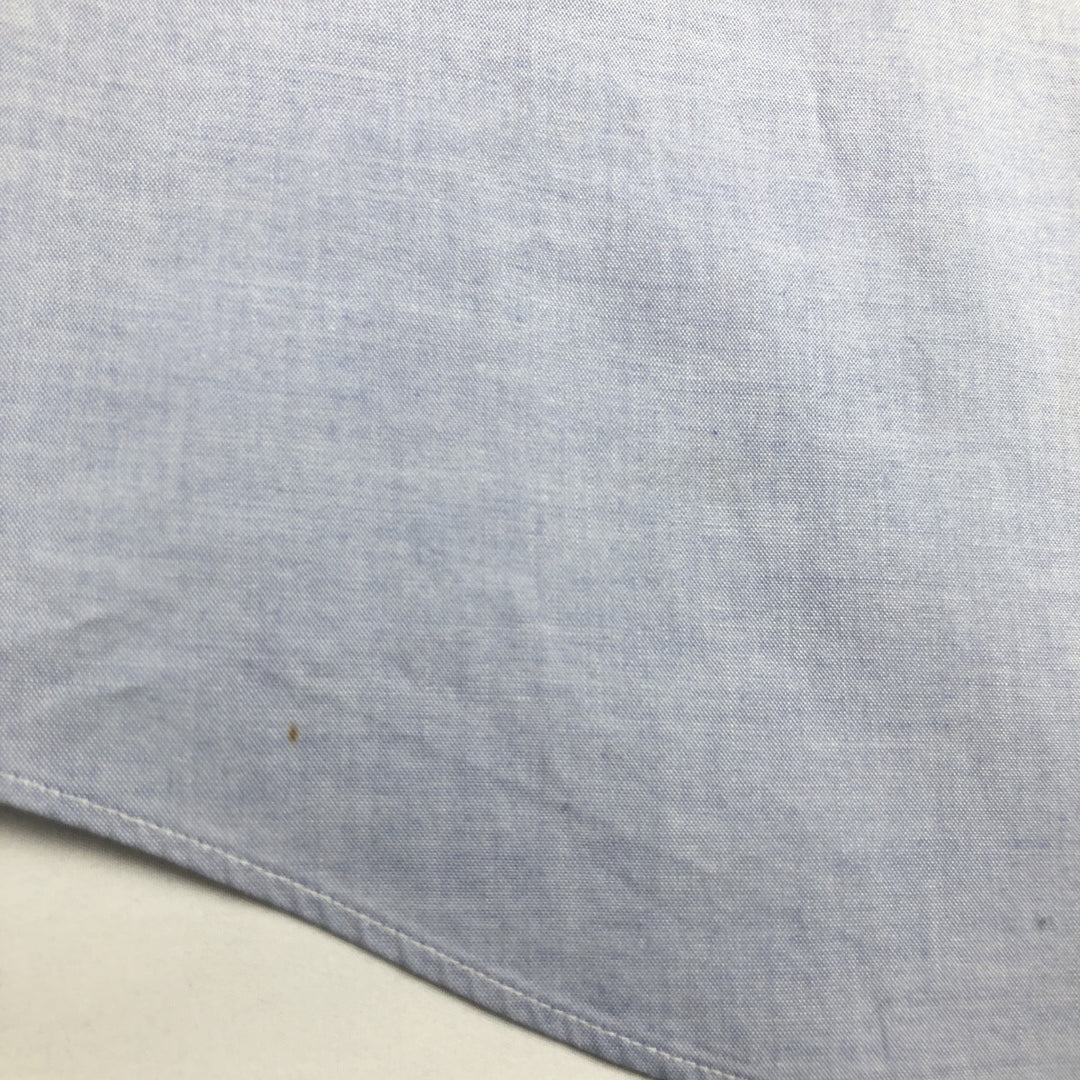 Brooks BASICS Short-Sleeve Button-Down Shirt, Men's Size XL (approx.) cotton blue type Vintage Second Hand