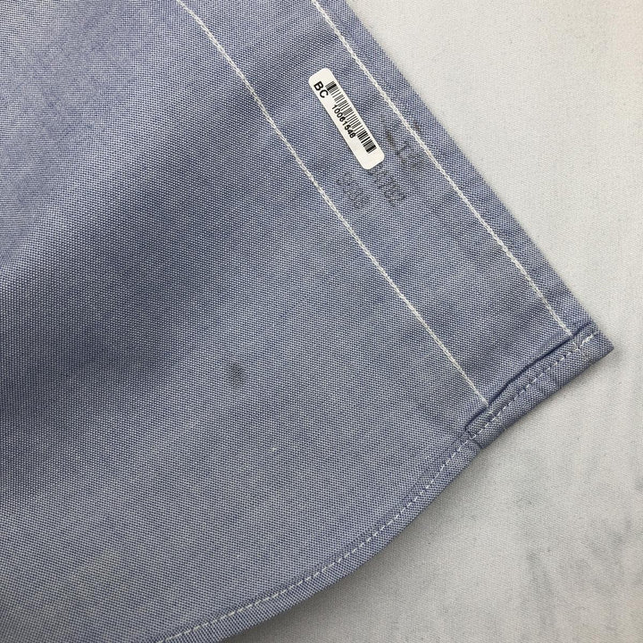 Brooks BASICS Short-Sleeve Button-Down Shirt, Men's Size XL (approx.) cotton blue type Vintage Second Hand
