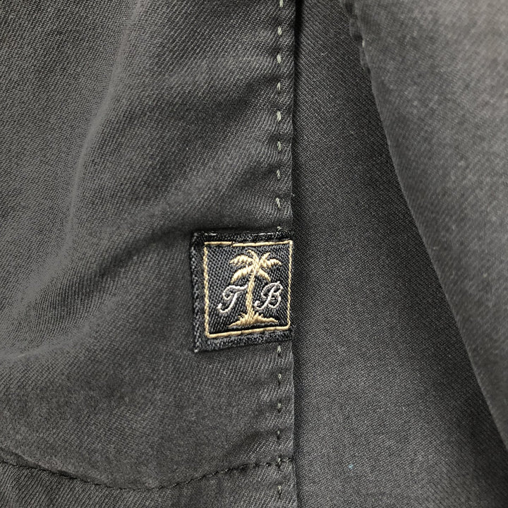 Tommy Bahama short sleeve open collar silk shirt, box shirt, men's XL size silk black type Vintage Second Hand