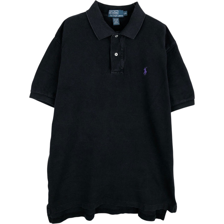 Ralph Lauren POLO by Ralph Lauren short sleeve polo shirt, men's size L cotton black type Vintage Second Hand