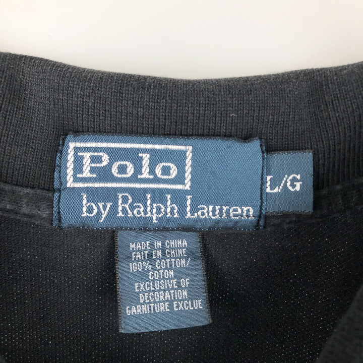 Ralph Lauren POLO by Ralph Lauren short sleeve polo shirt, men's size L cotton black type Vintage Second Hand