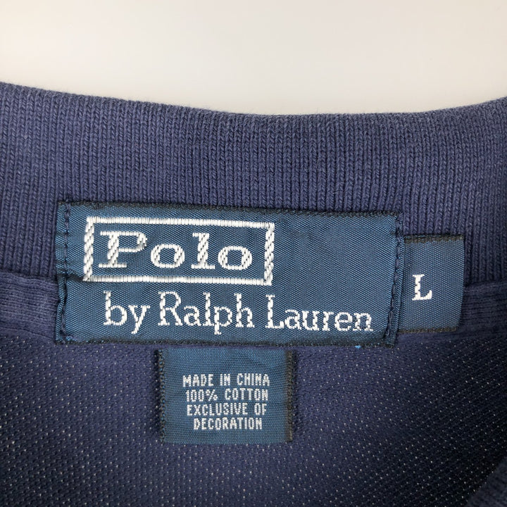 Ralph Lauren POLO by Ralph Lauren short sleeve polo shirt, men's size L cotton navy blue type Vintage Second Hand