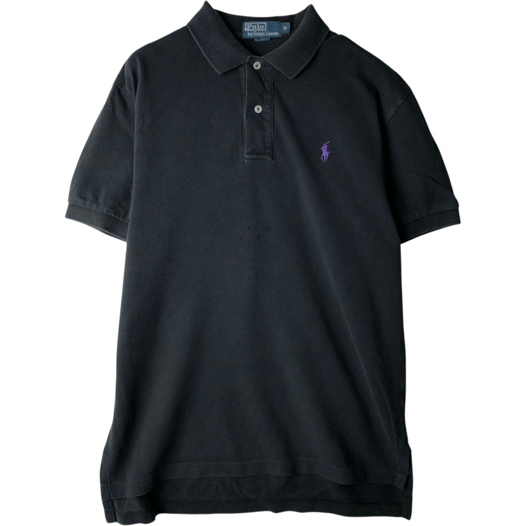 Ralph Lauren POLO by Ralph Lauren short sleeve polo shirt, men's size M cotton black type Vintage Second Hand