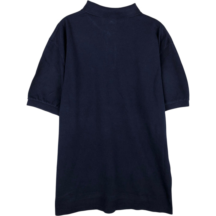Ralph Lauren POLO by Ralph Lauren short sleeve polo shirt, men's XL size cotton navy blue type Vintage Second Hand