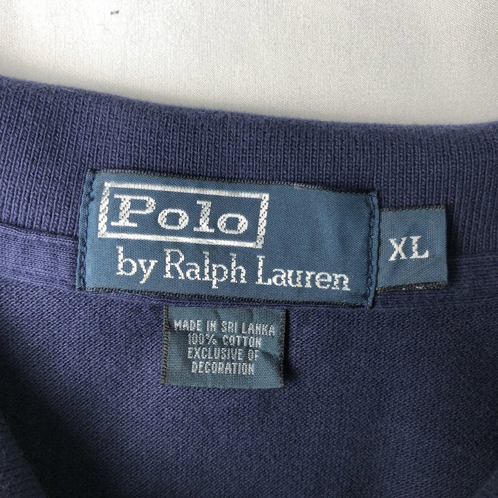 Ralph Lauren POLO by Ralph Lauren short sleeve polo shirt, men's XL size cotton navy blue type Vintage Second Hand