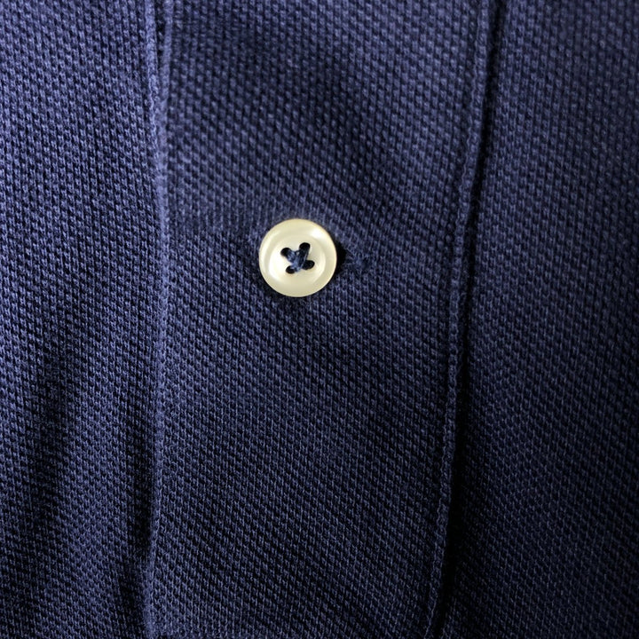Ralph Lauren POLO by Ralph Lauren short sleeve polo shirt, men's XL size cotton navy blue type Vintage Second Hand