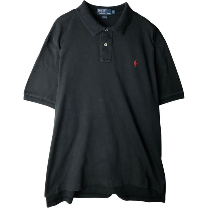 Ralph Lauren POLO by Ralph Lauren short sleeve polo shirt, men's XL size cotton black type Vintage Second Hand