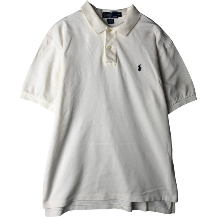 Ralph Lauren POLO by Ralph Lauren short sleeve polo shirt, men's XL size cotton white type Vintage Second Hand