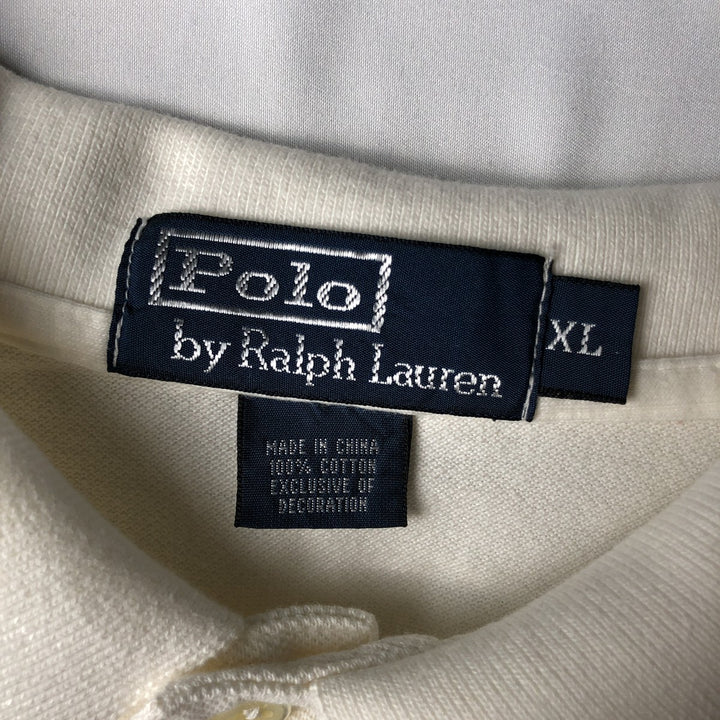 Ralph Lauren POLO by Ralph Lauren short sleeve polo shirt, men's XL size cotton white type Vintage Second Hand