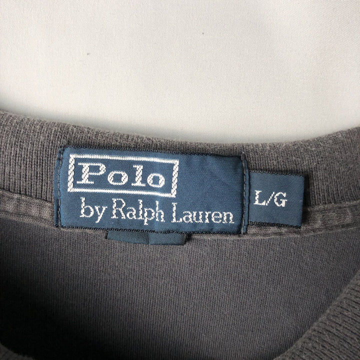 Ralph Lauren POLO by Ralph Lauren short sleeve polo shirt, men's size L cotton Charcoal Vintage Second Hand