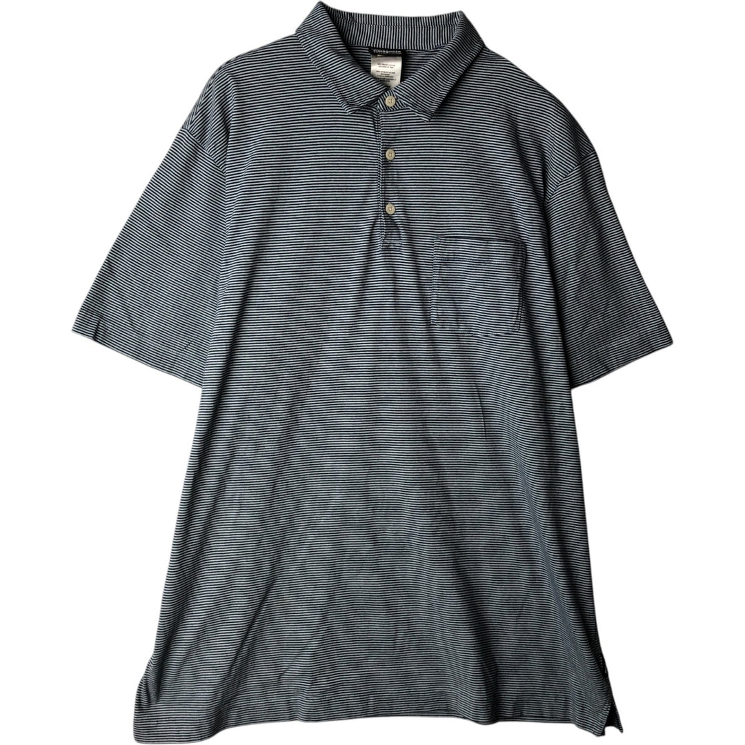 Patagonia 52776SP13 Short-Sleeve Striped Polo Shirt, Men's Size XL (approx.) cotton navy blue type Vintage Second Hand