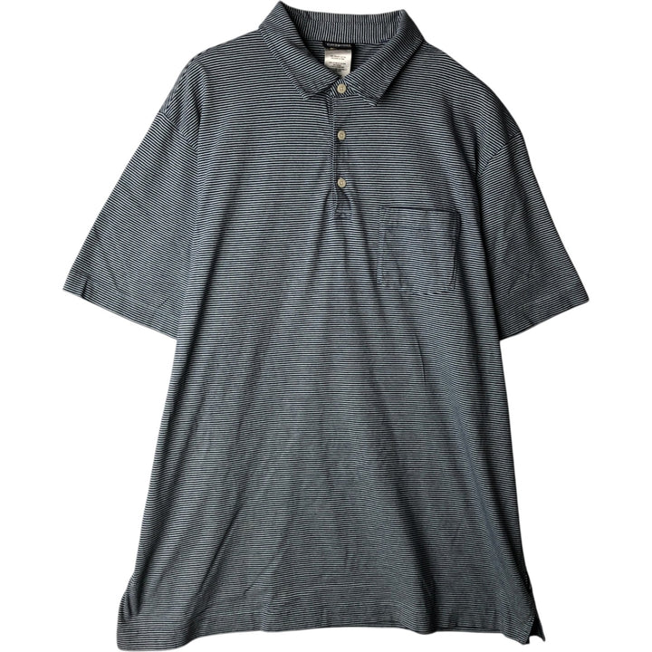 Patagonia 52776SP13 Short-Sleeve Striped Polo Shirt, Men's Size XL (approx.) cotton navy blue type Vintage Second Hand
