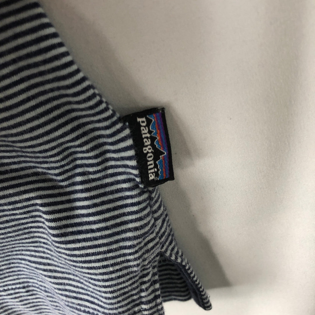 Patagonia 52776SP13 Short-Sleeve Striped Polo Shirt, Men's Size XL (approx.) cotton navy blue type Vintage Second Hand