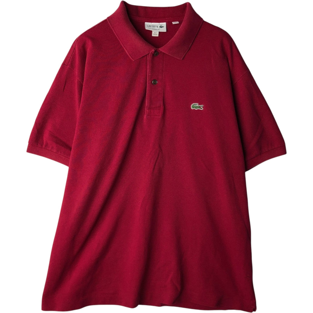 Lacoste Classic Fit short sleeve polo shirt for men, equivalent to XXL cotton red type Vintage Second Hand