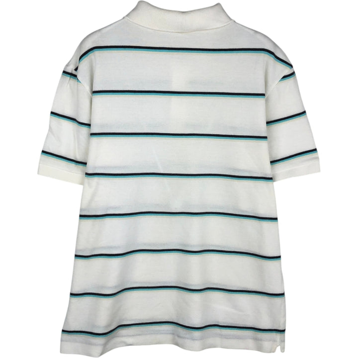 Lacoste French-designed short-sleeved striped polo shirt, size 5, men's size L cotton white type Vintage Second Hand