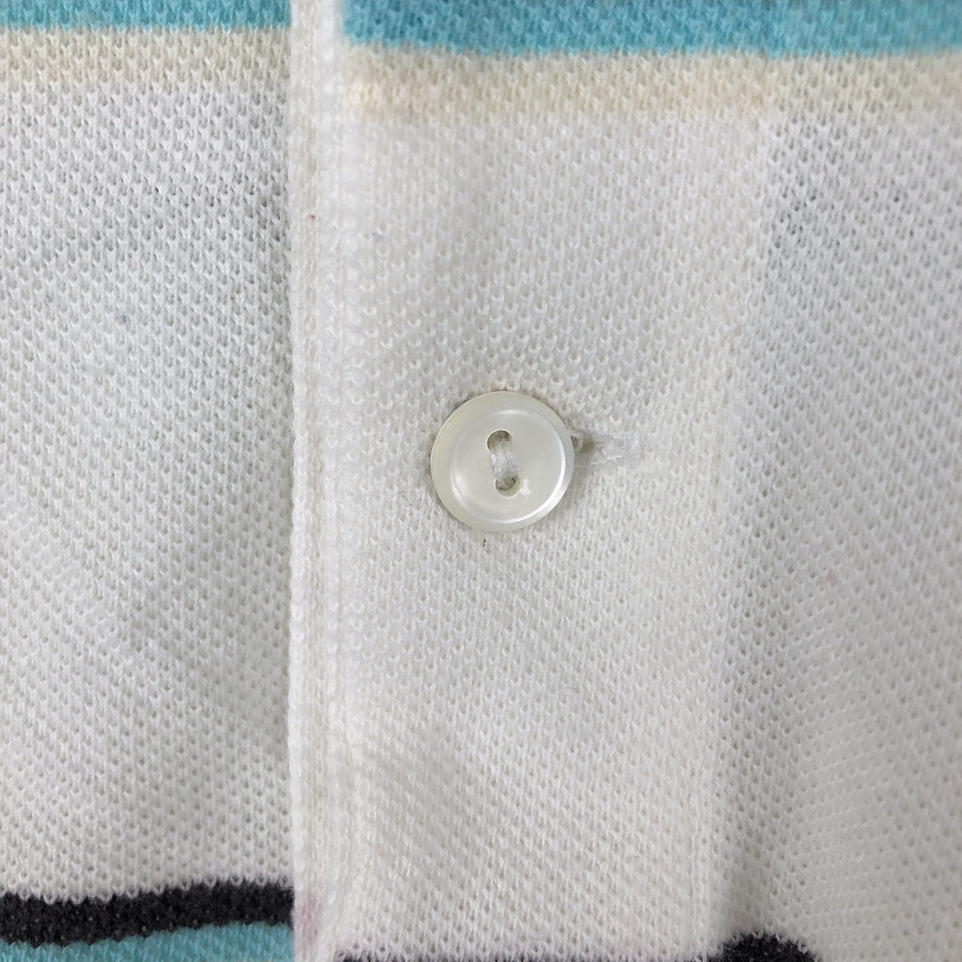 Lacoste French-designed short-sleeved striped polo shirt, size 5, men's size L cotton white type Vintage Second Hand
