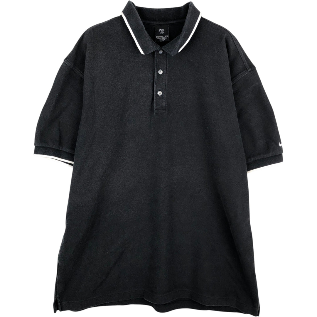Nike Golf Short Sleeve Polo Shirt Men's XL cotton black type Vintage Second Hand