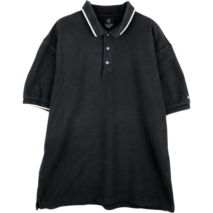 Nike Golf Short Sleeve Polo Shirt Men's XL cotton black type Vintage Second Hand