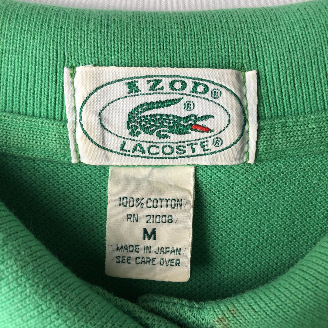 Lacoste IZOD Long-Sleeve Polo Shirt, Men's Size M (approx.) cotton green type yellow green Vintage Second Hand