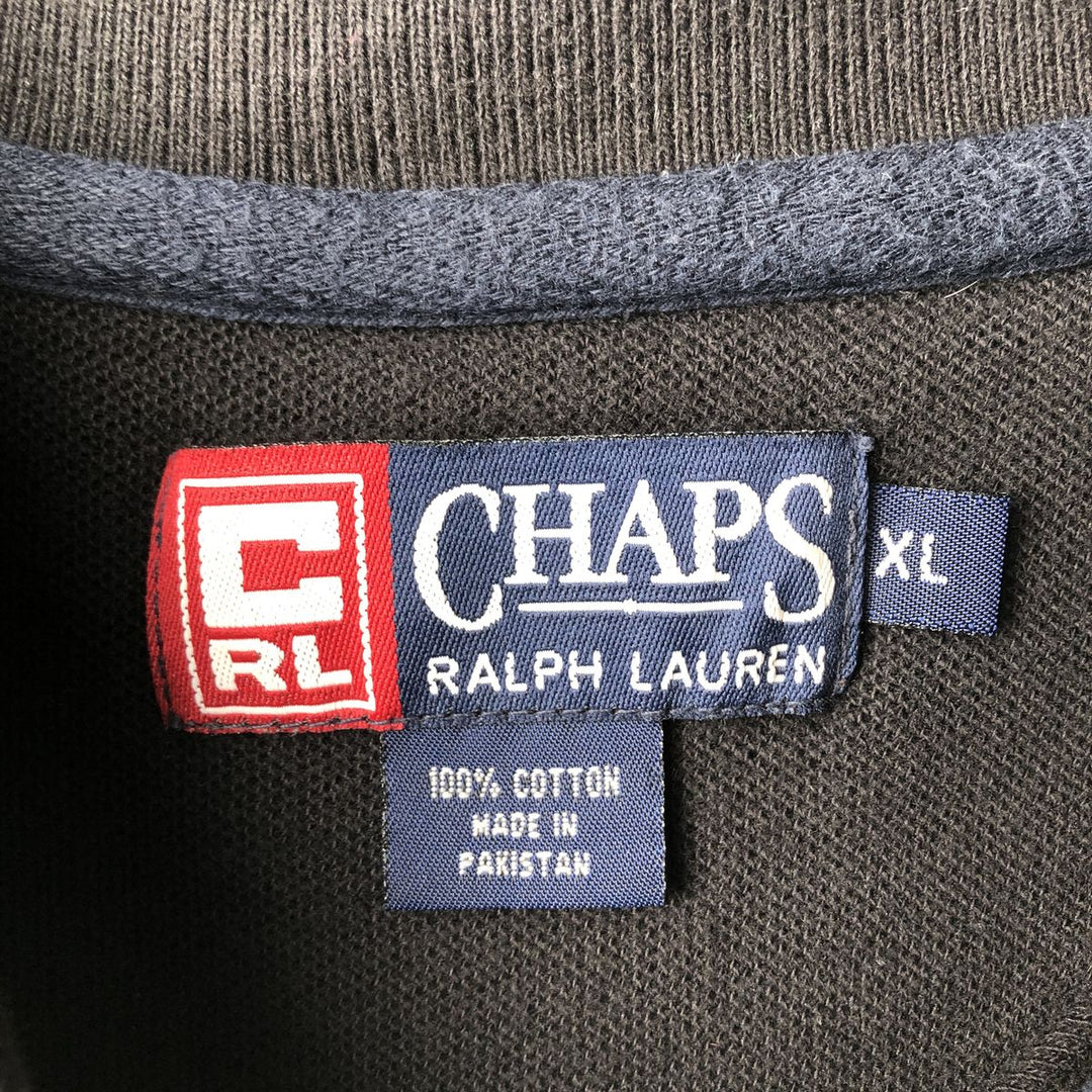 Ralph Lauren CHAPS Short-Sleeve Polo Shirt, Men's Size XL (approx.) cotton black type Vintage Second Hand