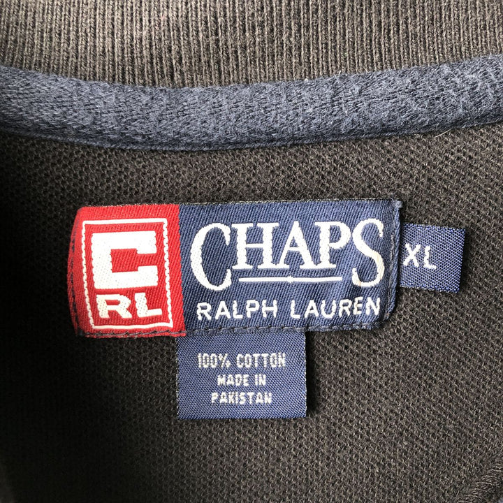 Ralph Lauren CHAPS Short-Sleeve Polo Shirt, Men's Size XL (approx.) cotton black type Vintage Second Hand