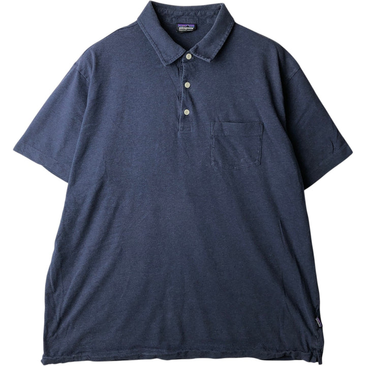 Patagonia 52776FA15 Short-Sleeve Polo Shirt, Men's Size XL (approx.) cotton navy blue type Vintage Second Hand