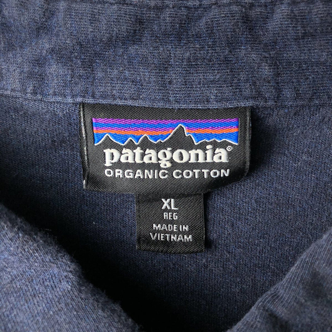 Patagonia 52776FA15 Short-Sleeve Polo Shirt, Men's Size XL (approx.) cotton navy blue type Vintage Second Hand