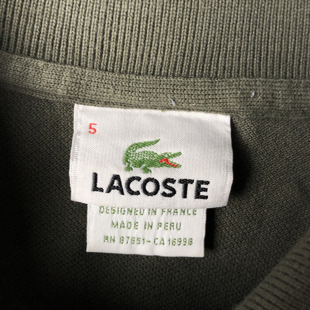 Lacoste Designed in France Short Sleeve Polo Shirt, Size 5, Men's Size L cotton green type Vintage Second Hand