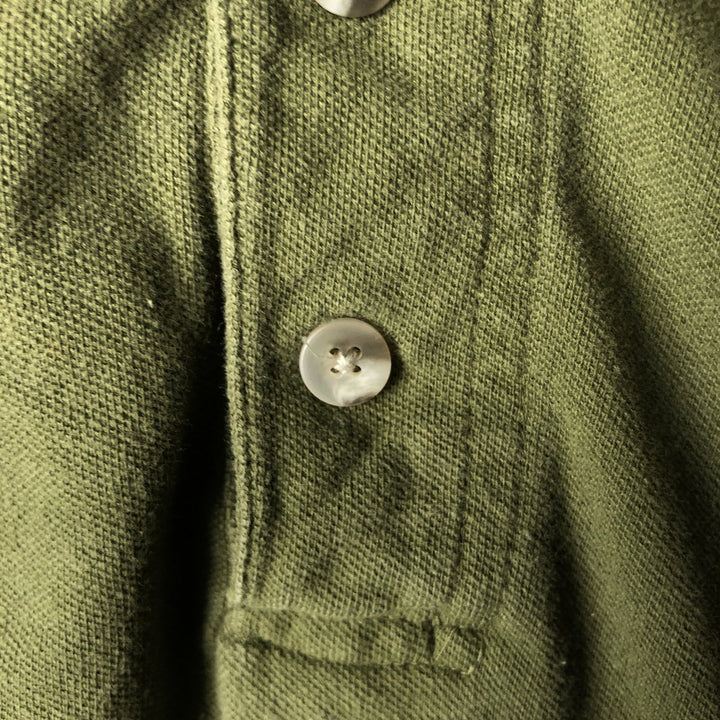 1990'S Levi's Short-Sleeve Polo Shirt, Men's Size XL (Equivalent), Vintage cotton Khaki type sage green Vintage Second Hand