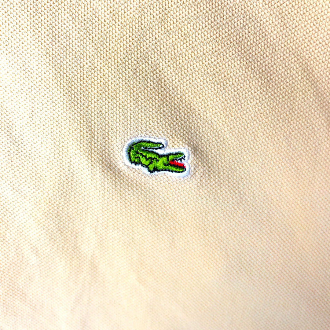 Lacoste short sleeve polo shirt, men's XL size unclear unbleached Vintage Second Hand