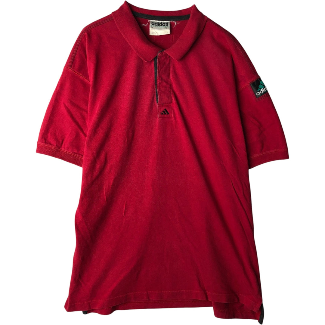 Adidas EQUIPMENT short-sleeved polo shirt, men's size L (approx.) unclear red type Vintage Second Hand