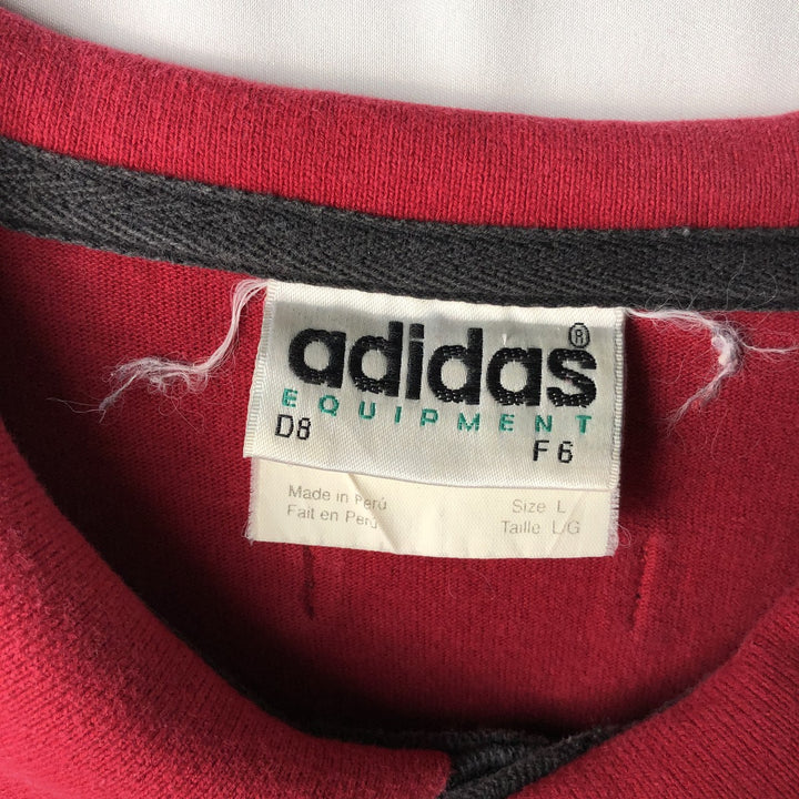Adidas EQUIPMENT short-sleeved polo shirt, men's size L (approx.) unclear red type Vintage Second Hand