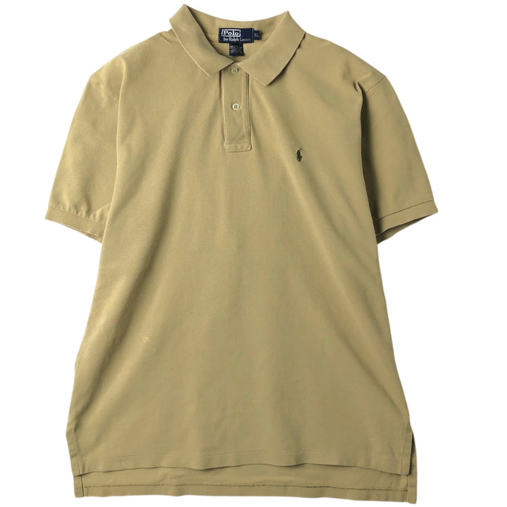 Ralph Lauren POLO by Ralph Lauren short sleeve polo shirt, men's XL size cotton Beige type Vintage Second Hand