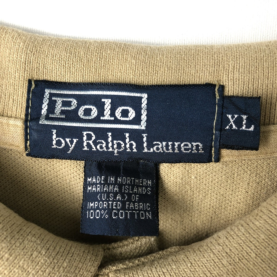 Ralph Lauren POLO by Ralph Lauren short sleeve polo shirt, men's XL size cotton Beige type Vintage Second Hand