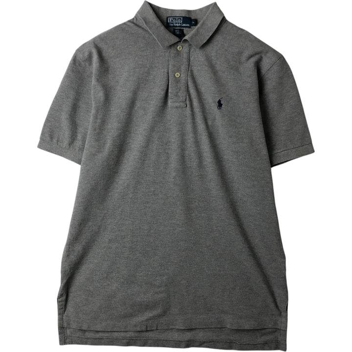 Ralph Lauren POLO by Ralph Lauren short sleeve polo shirt, men's size L cotton gray type Vintage Second Hand