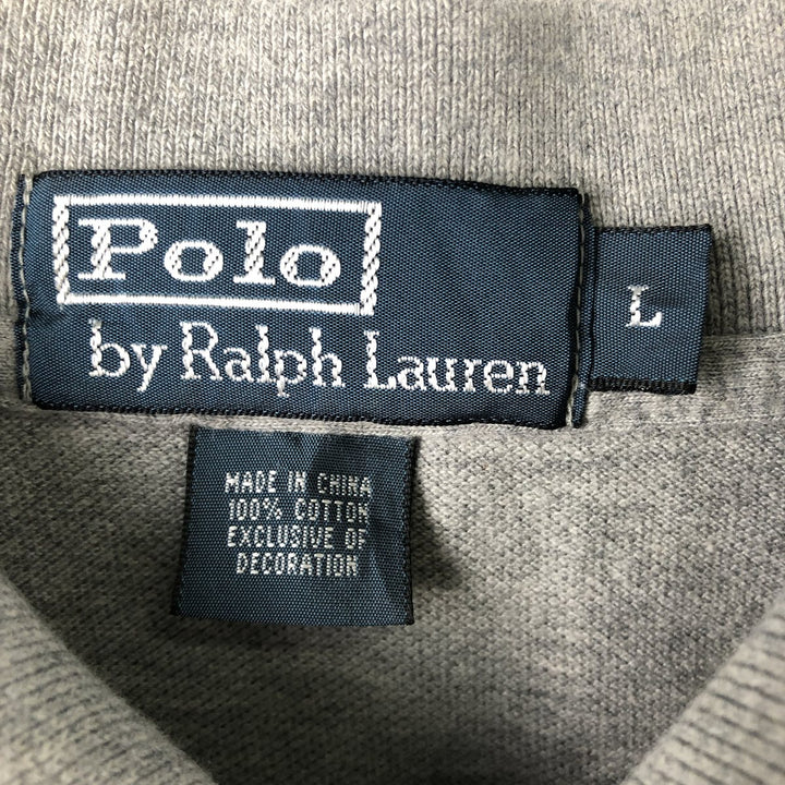 Ralph Lauren POLO by Ralph Lauren short sleeve polo shirt, men's size L cotton gray type Vintage Second Hand