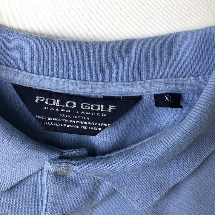 Ralph Lauren POLO GOLF Short Sleeve Polo Shirt Men's XL cotton Blue type light blue Vintage Second Hand