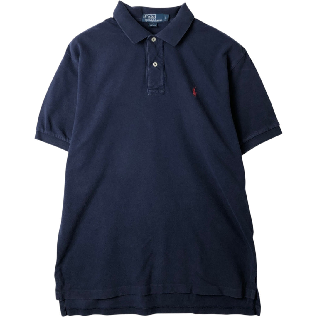 Ralph Lauren POLO by Ralph Lauren short sleeve polo shirt, men's size L cotton navy blue type Vintage Second Hand