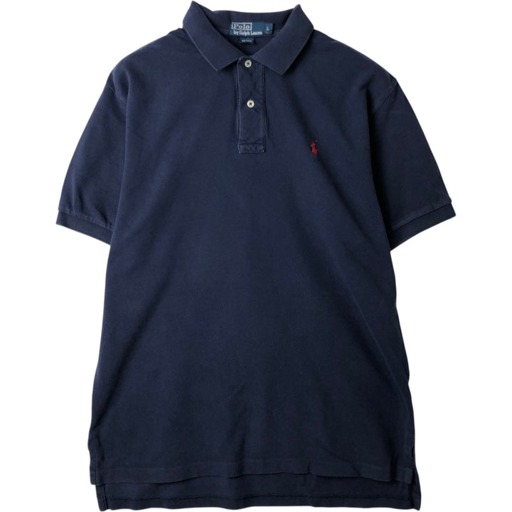 Ralph Lauren POLO by Ralph Lauren short sleeve polo shirt, men's size L cotton navy blue type Vintage Second Hand