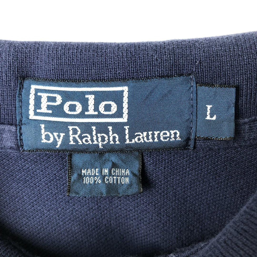 Ralph Lauren POLO by Ralph Lauren short sleeve polo shirt, men's size L cotton navy blue type Vintage Second Hand